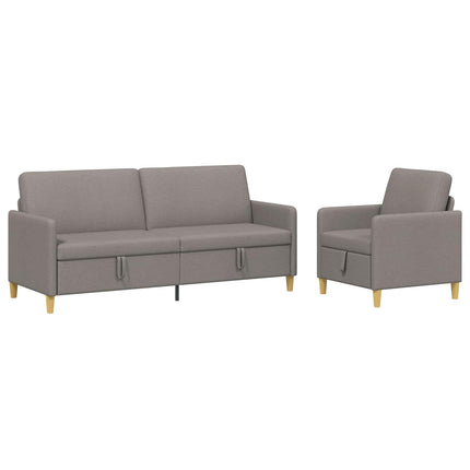 Soffgrupp med förvaring 2 st Taupe Polyester