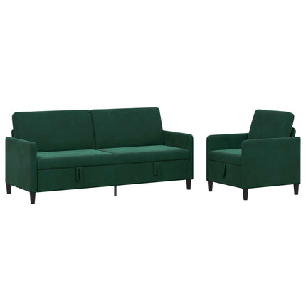 Soffgrupp med förvaring 2 st Mörkgrön Polyester