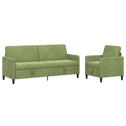 Soffgrupp med förvaring 2 st Ljusgrön Polyester