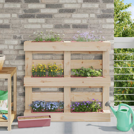 Blomlådor för Euro-pallar 12 pcs Brun 36,5 x 14 x 9,5 cm