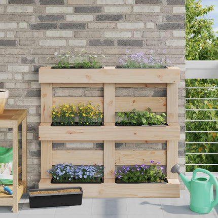 Blomlådor för Euro-pallar 12 pcs Svart 36 x 13,5 x 9,5 cm