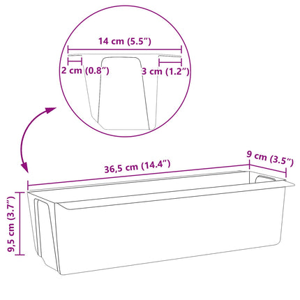 Blomlådor för Euro-pallar 12 pcs Ljusgrå 36 x 13,5 x 9,5 cm