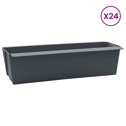 Blomlådor för Euro-pallar 24 pcs Grå 36 x 13,5 x 9,5 cm