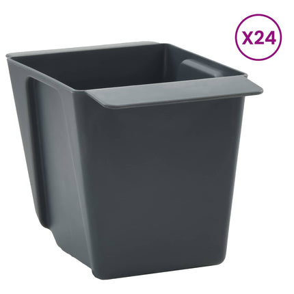 Blomlådor för Euro-pallar 12 pcs Grå 13,5 x 9 x 9,5 cm