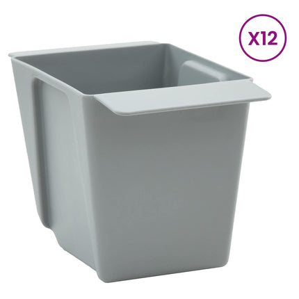 Blomlådor för Euro-pallar 12 pcs Ljusgrå 14 x 9 x 9,5 cm