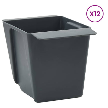 Blomlådor för Euro-pallar 24 pcs Grå 13,5 x 9 x 9,5 cm