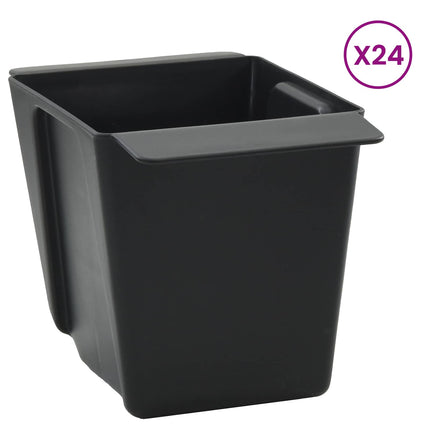 Blomlådor för Euro-pallar 24 pcs Svart 13,5 x 9 x 9,5 cm