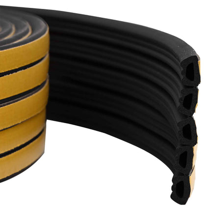Självhäftande fönsterförsegling Svart 10 x 6 mm 50 m EPDM-skum