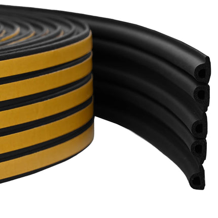 Självhäftande fönsterförsegling Svart 9 x 6 mm 100 m EPDM-skum