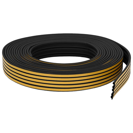 Självhäftande fönsterförsegling Svart 9 x 6 mm 100 m EPDM-skum