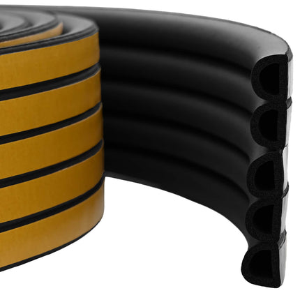 Självhäftande fönsterförsegling Svart 9 x 8 mm 100 m EPDM-skum