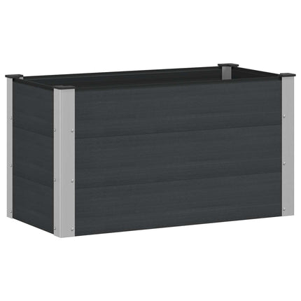Upphöjd odlingslåda Svart 100 x 50 x 54 cm WPC och aluminium