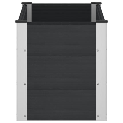 Upphöjd odlingslåda Svart 100 x 50 x 54 cm WPC och aluminium