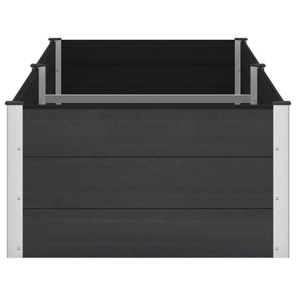 Upphöjd odlingslåda Svart 250 x 100 x 54 cm WPC och aluminium