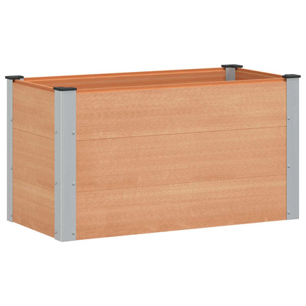 Upphöjd odlingslåda Brun 100 x 50 x 54 cm WPC och aluminium