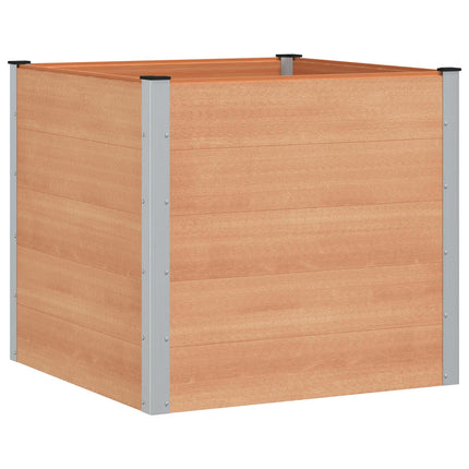 Upphöjd odlingslåda Brun 100 x 100 x 91 cm WPC och aluminium