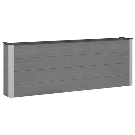 Upphöjd odlingslåda Grå 200 x 30 x 72 cm WPC och aluminium