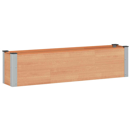 Upphöjd odlingslåda Brun 150 x 30 x 36 cm WPC och aluminium