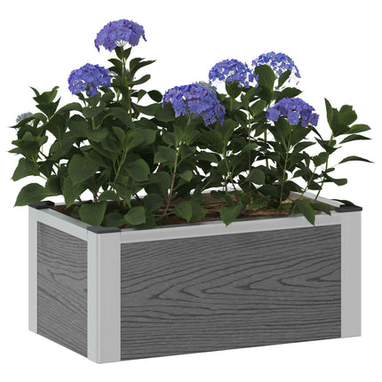 Upphöjd odlingslåda Grå 50 x 30 x 22 cm WPC och aluminium