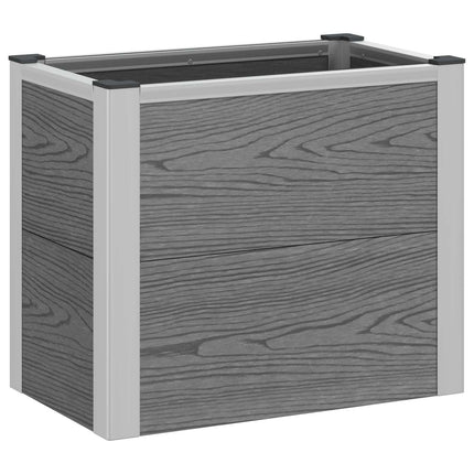 Upphöjd odlingslåda Grå 50 x 30 x 22 cm WPC och aluminium