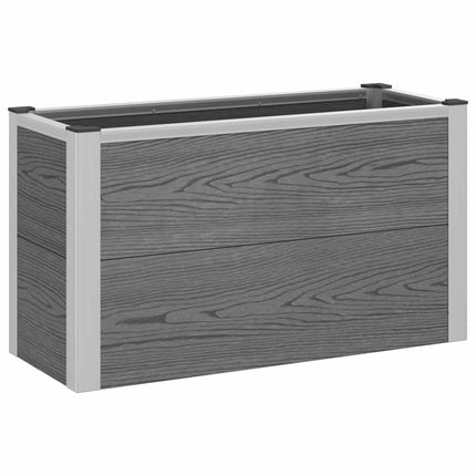 Upphöjd odlingslåda Grå 75 x 30 x 22 cm WPC och aluminium