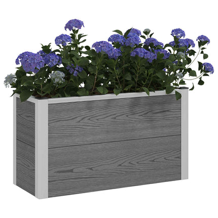 Upphöjd odlingslåda Grå 75 x 30 x 42 cm WPC och aluminium