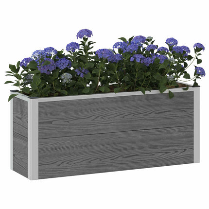 Upphöjd odlingslåda Grå 100 x 30 x 22 cm WPC och aluminium