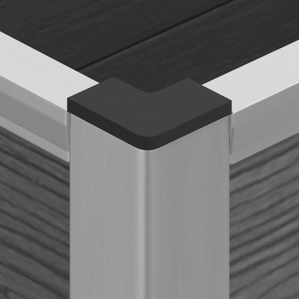 Upphöjd odlingslåda Grå 100 x 30 x 22 cm WPC och aluminium