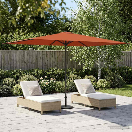 Trädgårdsparasol med Ställ 200 x 300 cm Polyester Rektangulär
