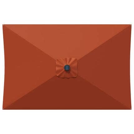 Trädgårdsparasol med Ställ 200 x 300 cm Polyester Rektangulär