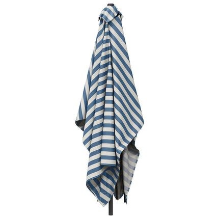 Trädgårdsparasol 200 x 300 cm Polyester Rektangulär Blå och Vit