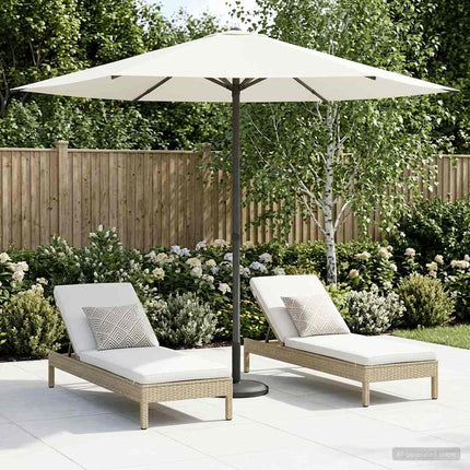 Trädgårdsparasol med Ställ 230 x 230 cm Polyester Rektangulär