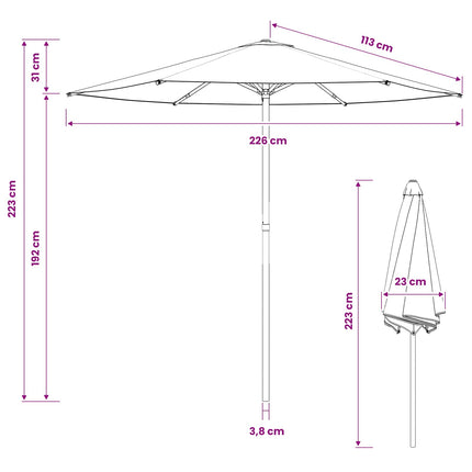 Trädgårdsparasol med Ställ 230 x 230 cm Polyester Rektangulär