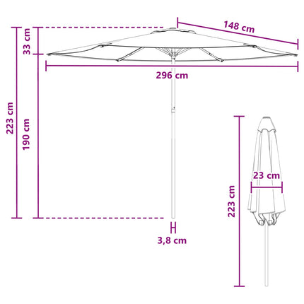 Trädgårdsparasol med Ställ 300 x 300 cm Polyester Rektangulär