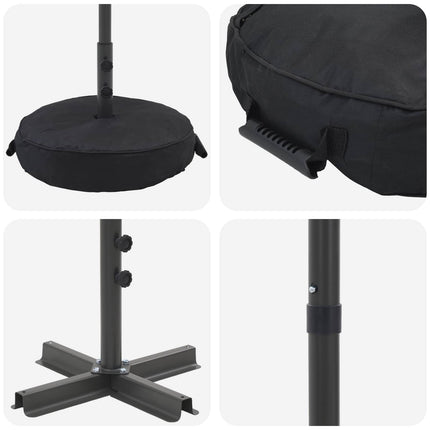 Trädgårdsparasol med Ställ 270 x 270 cm Polyester Rektangulär