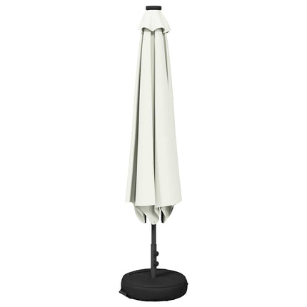 Trädgårdsparasol med LED-lampor och bas 200 x 300 cm Polyester