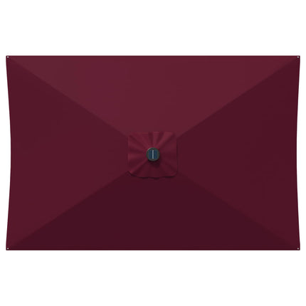Trädgårdsparasol med LED-lampor och bas 200 x 300 cm Polyester