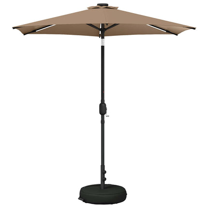 Trädgårdsparasol med LED-lampor och bas 230 x 230 cm Polyester