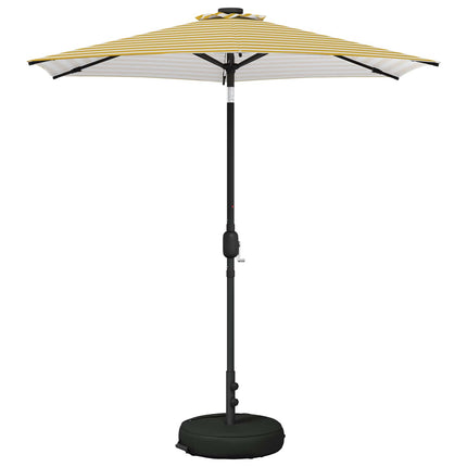 Trädgårdsparasol med LED-lampor och bas 230 x 230 cm Polyester