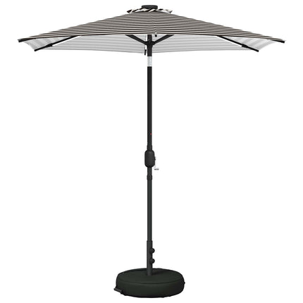 Trädgårdsparasol med LED-lampor och bas 230 x 230 cm Polyester