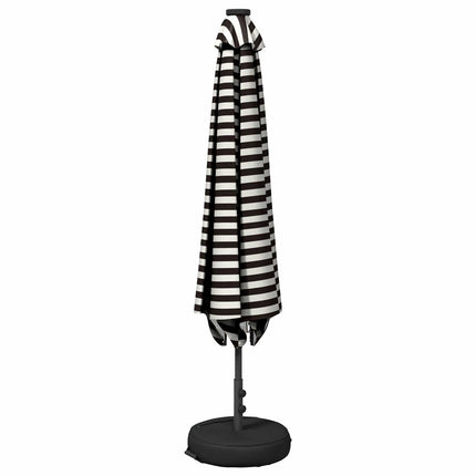 Trädgårdsparasol med LED-lampor och bas 230 x 230 cm Polyester