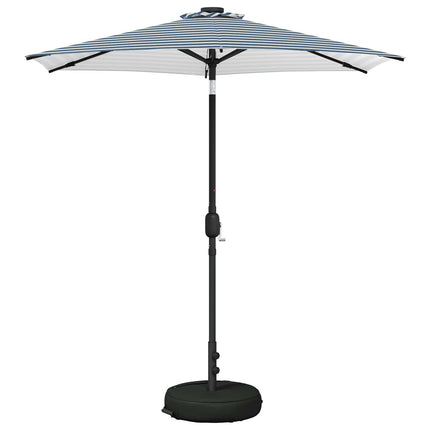 Trädgårdsparasol med LED-lampor och bas 230 x 230 cm Polyester
