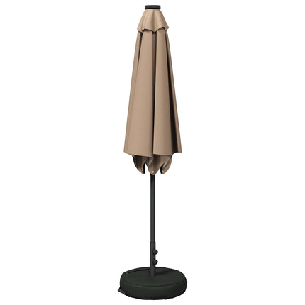 Trädgårdsparasol med LED-lampor och bas 270 x 270 cm Polyester
