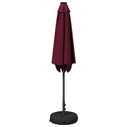 Trädgårdsparasol med LED-lampor och bas 270 x 270 cm Polyester