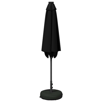 Trädgårdsparasol med LED-lampor och bas 270 x 270 cm Polyester