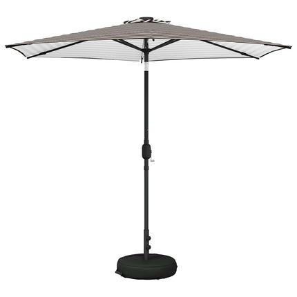 Trädgårdsparasol med LED-lampor och bas 270 x 270 cm Polyester