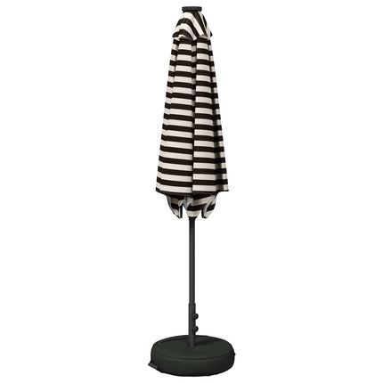 Trädgårdsparasol med LED-lampor och bas 270 x 270 cm Polyester