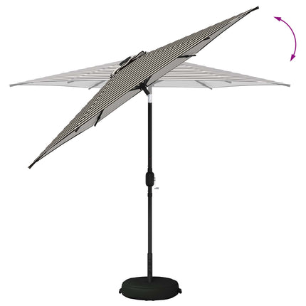 Trädgårdsparasol med LED-lampor och bas 270 x 270 cm Polyester