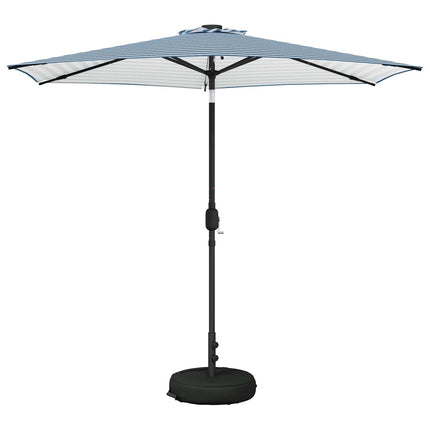 Trädgårdsparasol med LED-lampor och bas 270 x 270 cm Polyester