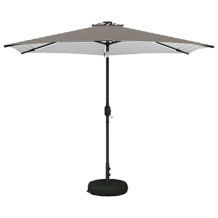 Trädgårdsparasol med LED-lampor och bas 300 x 300 cm Polyester
